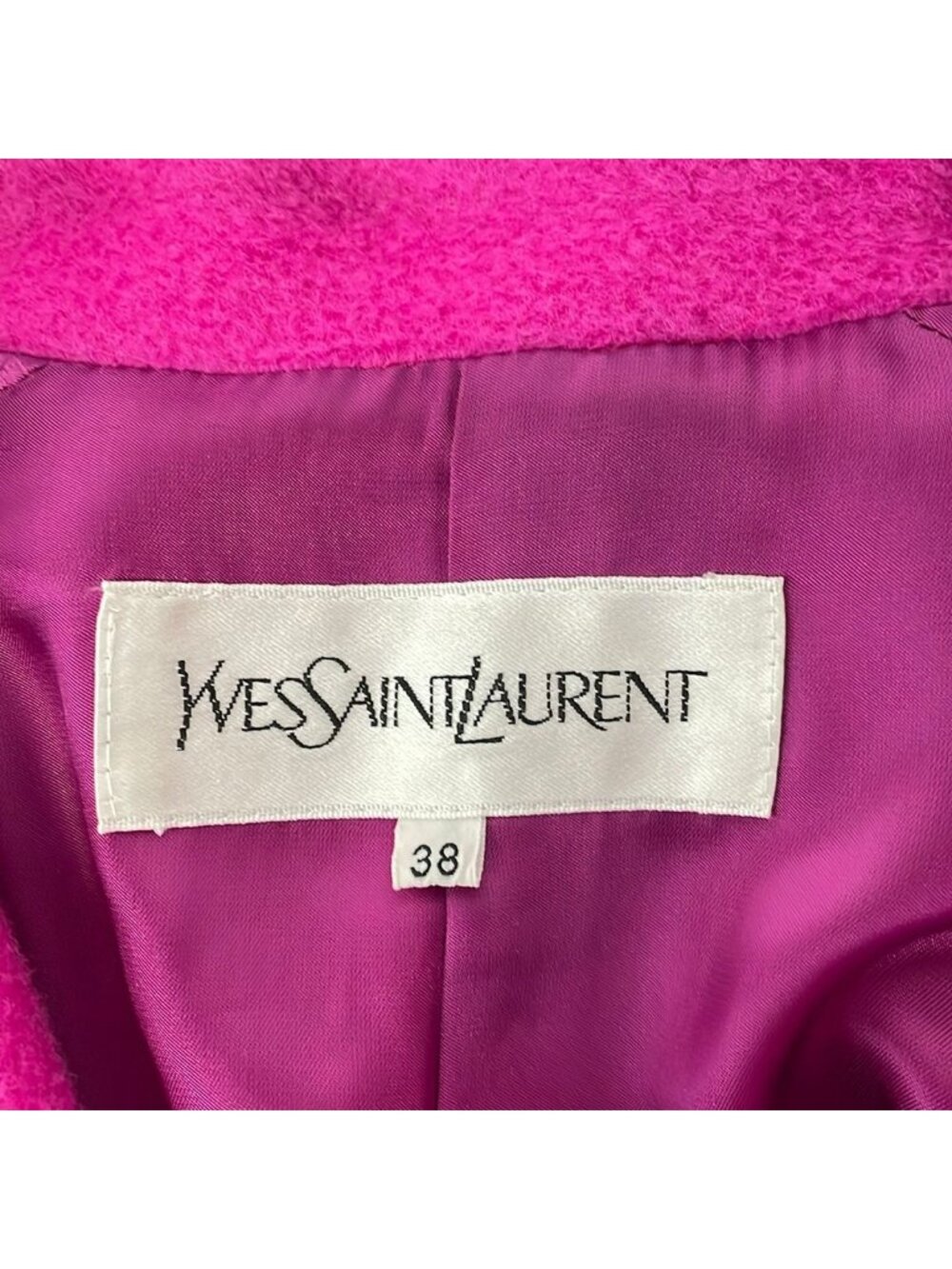 Saint Laurent Coat M Pink Long Sleeve Winter 38 - Picture 3 of 5